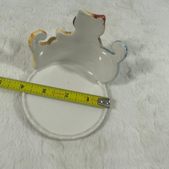 Vintage Pillar Candle Holder Three Cats Ceramic 3.5" Whimsical - Picture 7 of 7